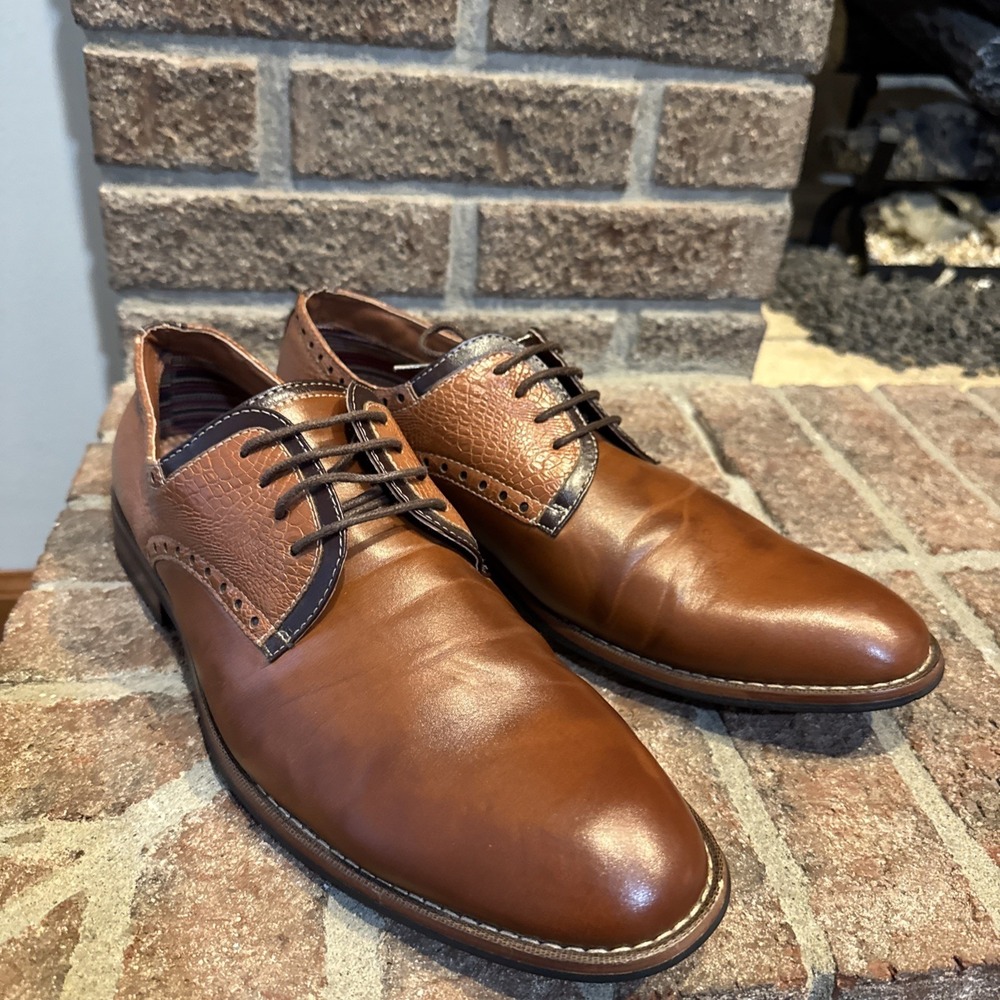 Ferro Aldo Men's Round Toe Lace Up Two Tone Oxfords Dress Shoes Size 11